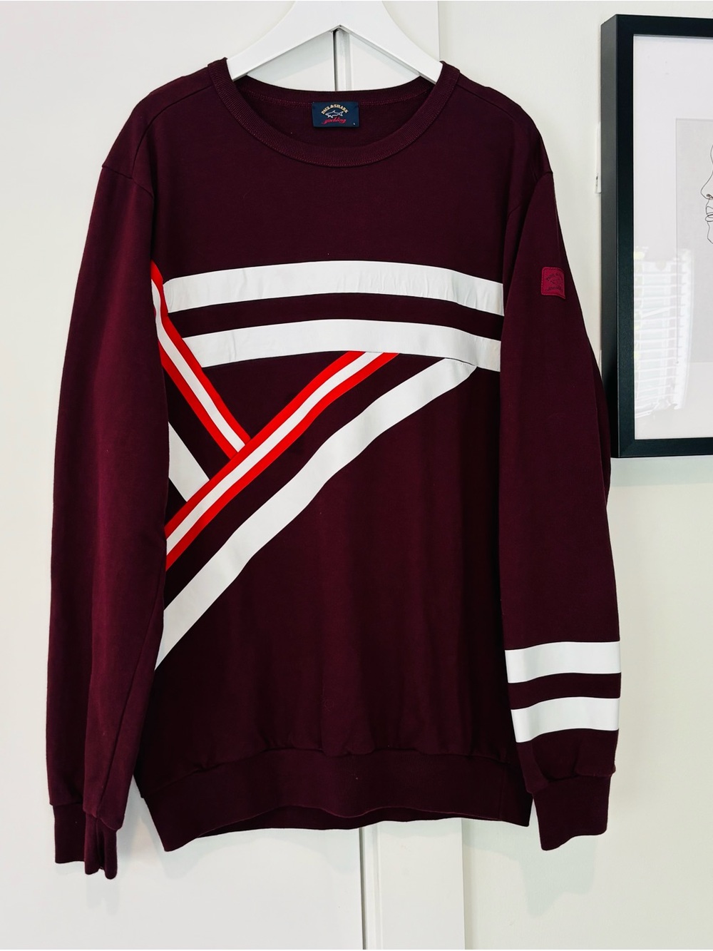 Paul & Shark Yachting Maroon Cotton Crewneck men's sweatshirt size Large Italy